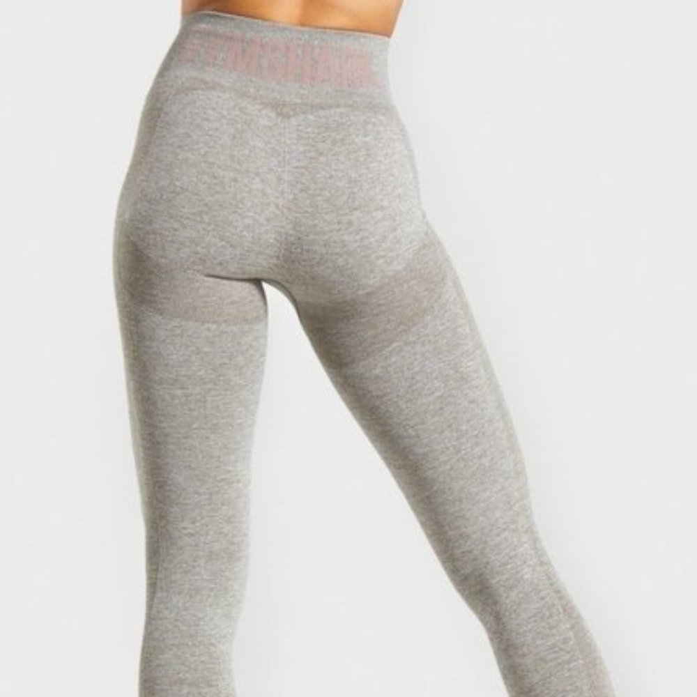 Gymshark Women's Flex High Waisted Legging Khaki Marl/Taupe Size Small
